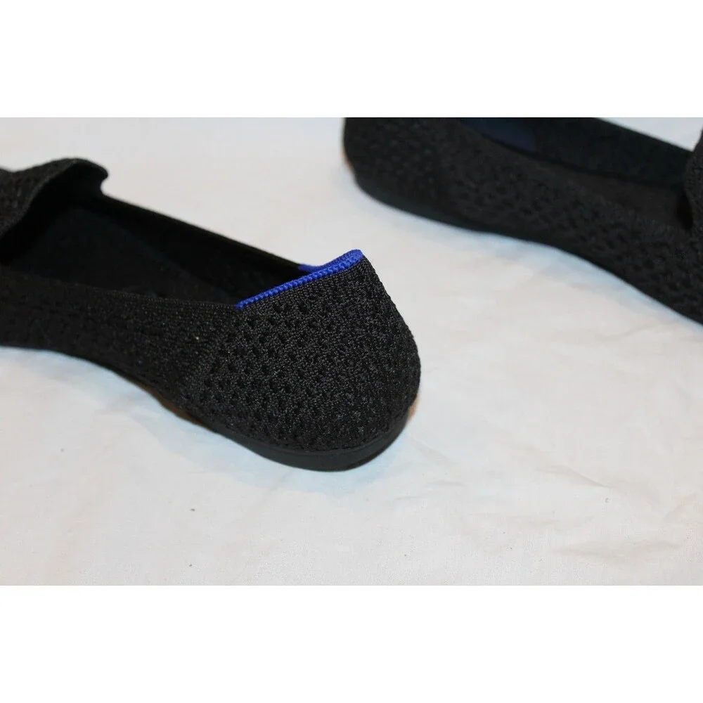Rothy's The Loafer Casual Slip-On Flats Black Honeycomb Women's 9.5 NEW